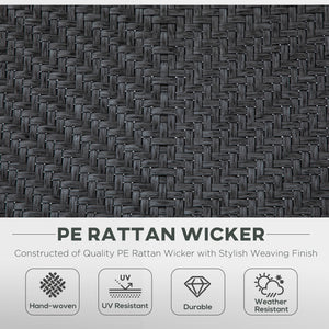 Set of 2 Outdoor Wicker Folding Chairs with Adjustable Backrest, Grey