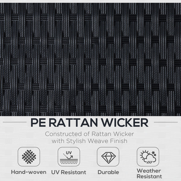 2 Piece Wicker Living Room Set with Loveseat and Two Seater Ottoman, Cream White