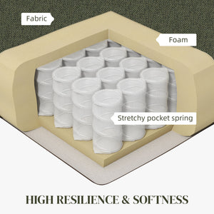 Fabric armchair with seat cushion and non-slip glides, dark green