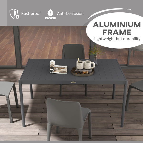 Garden table with aluminum frame, dark grey