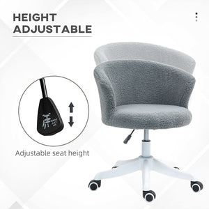 Soft, armless office chair with adjustable height, grey
