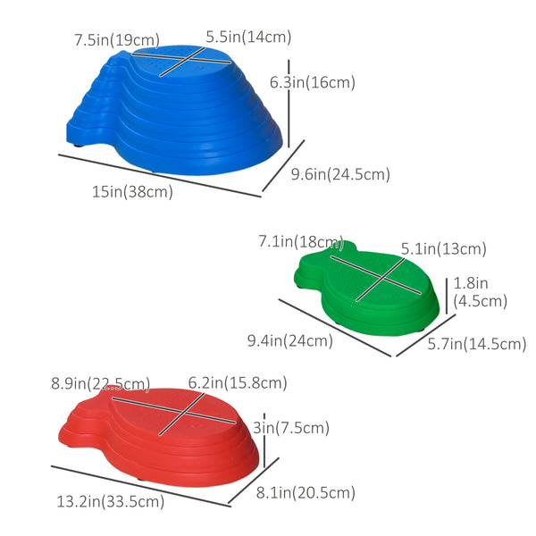 Set of 11 non-slip fish-style balancing stones