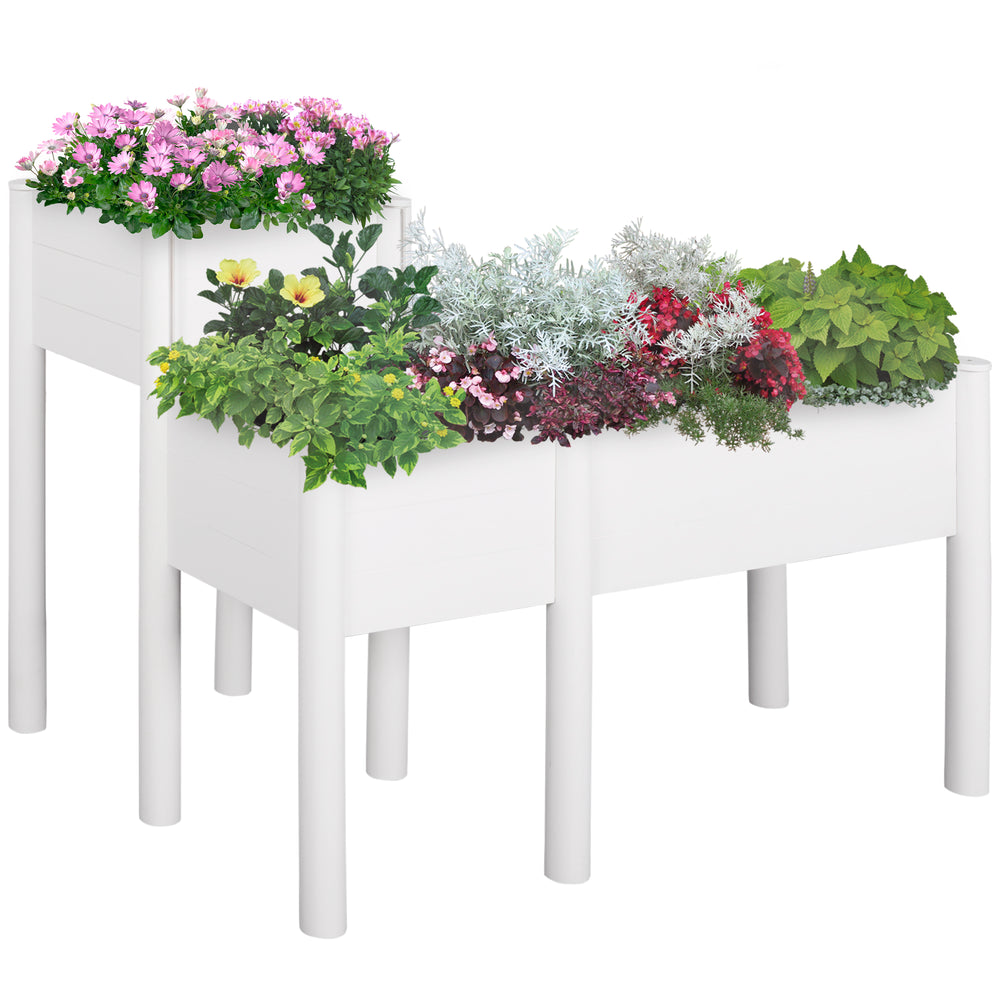 Raised planter with legs and non-woven lining