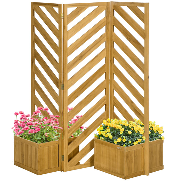 Garden screen with planters