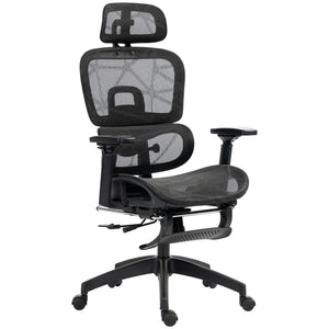 Mesh office chair with 3D armrests, black