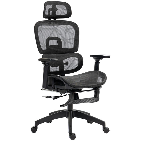 Mesh office chair with 3D armrests, black