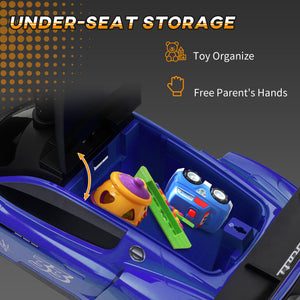 Maserati GT2 Toddler Car with Storage, Music, Horn, Blue