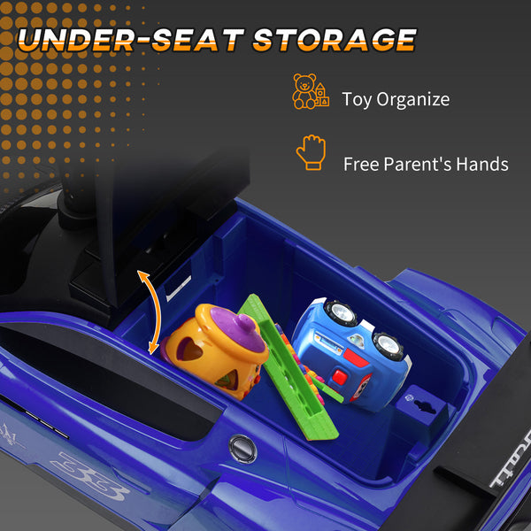 Maserati GT2 Toddler Car with Storage, Music, Horn, Blue