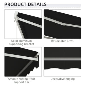 9.8 x 8.2 ft retractable electric awning, black