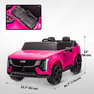 Cadillac Escalade 2-seater 12V with remote control, spring suspension, pink