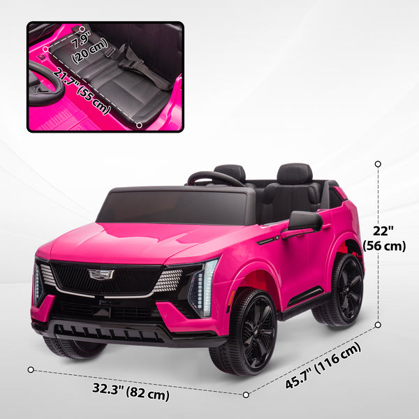 Cadillac Escalade 2-seater 12V with remote control, spring suspension, pink