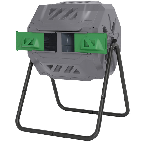 Rotary composter, 163 litres (43 gallons), sliding doors, 