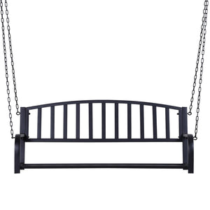 Porch swing with chain, black