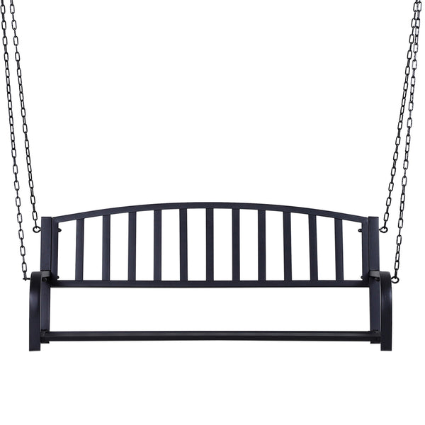 Porch swing with chain, black