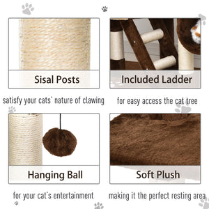 Giant Cat Tree 240-250cm, Ceiling Height, Scratching Post, Activity Center, Brown
