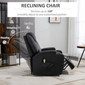 PU Leather Electric Lift Chair with Footrest, Black
