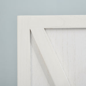 4-Panel Country Style Room Divider with Wooden Frame, White