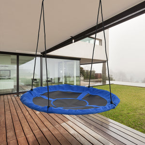 Saucer Swing with Adjustable Hanging Ropes, Blue