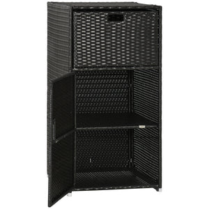 Outdoor rattan towel rack, dark brown