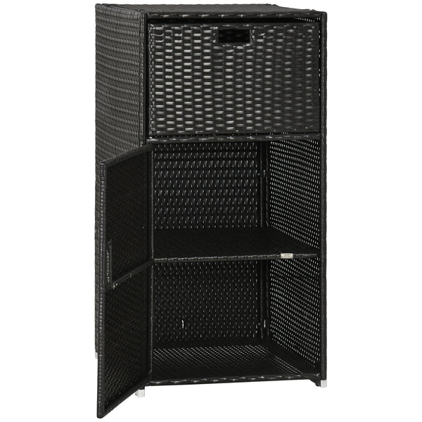 Outdoor rattan towel rack, dark brown