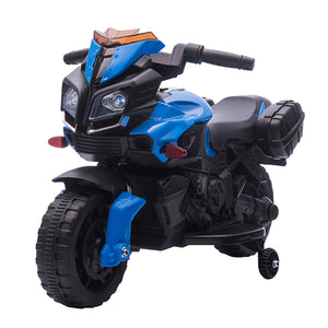 6V Electric Motorcycle with Small Wheels, Blue