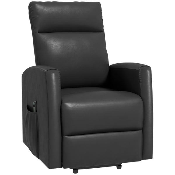 Electric Lift Recliner Chair with Remote Control and Side Pocket, Grey