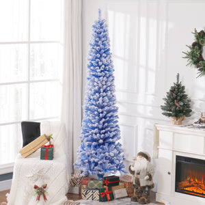 7.3ft Frosted Blue Pencil Christmas Tree