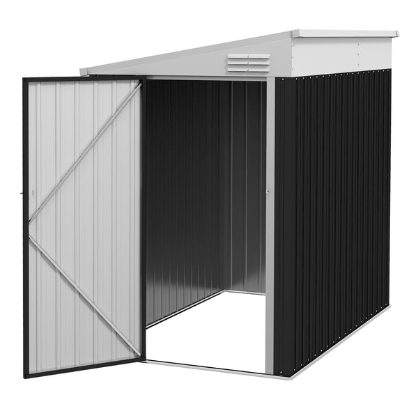 Garden shed with a lockable door and ventilation, dark grey