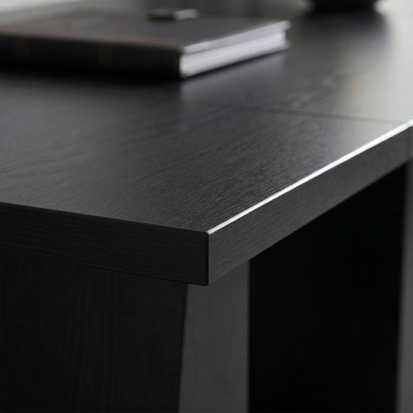 63-in. trapezoid leg desk, black