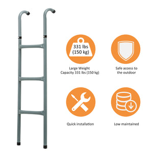 Steel trampoline ladder for 12 and 14 foot trampolines