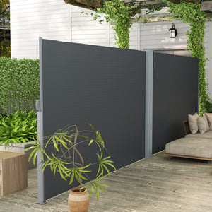 Double-sided retractable outdoor blind, anthracite grey