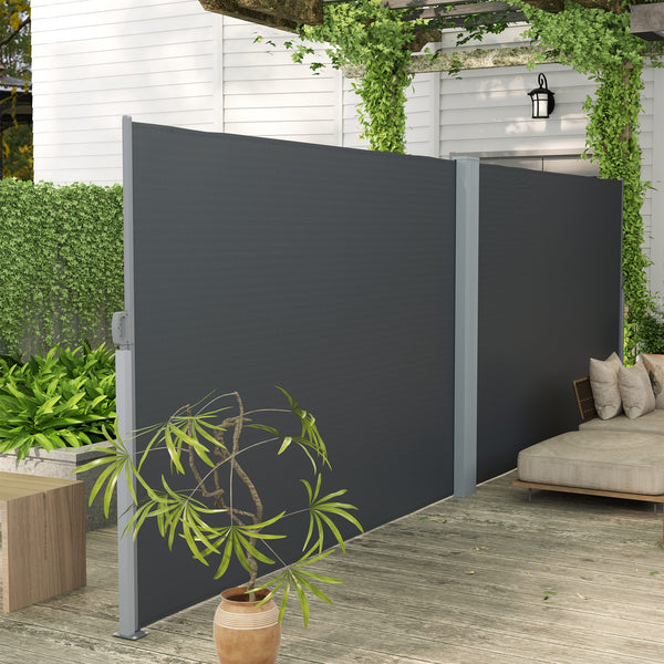 Double-sided retractable outdoor blind, anthracite grey