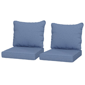 Set of 4 replacement patio chair cushions, blue