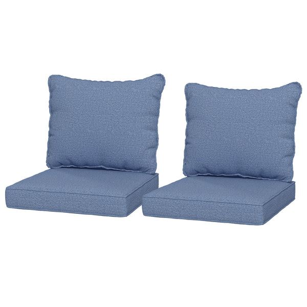 Set of 4 replacement patio chair cushions, blue