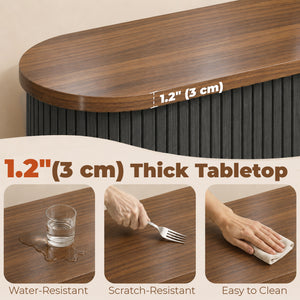 55" Fluted sliding door sideboard, black and brown