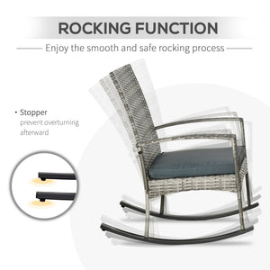 3-piece garden set in woven resin, grey
