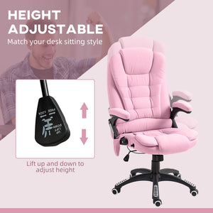 Office chair with 6 vibrating massage points, pink
