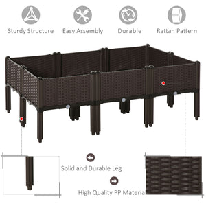 6-piece raised garden bed in PP