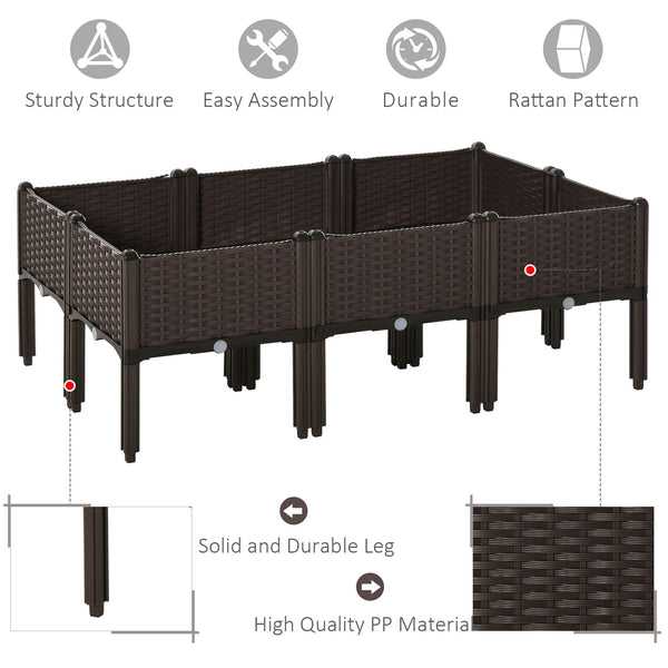 6-piece raised garden bed in PP