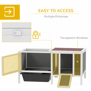 Hutch with run, opening roof, removable drawer and ramp