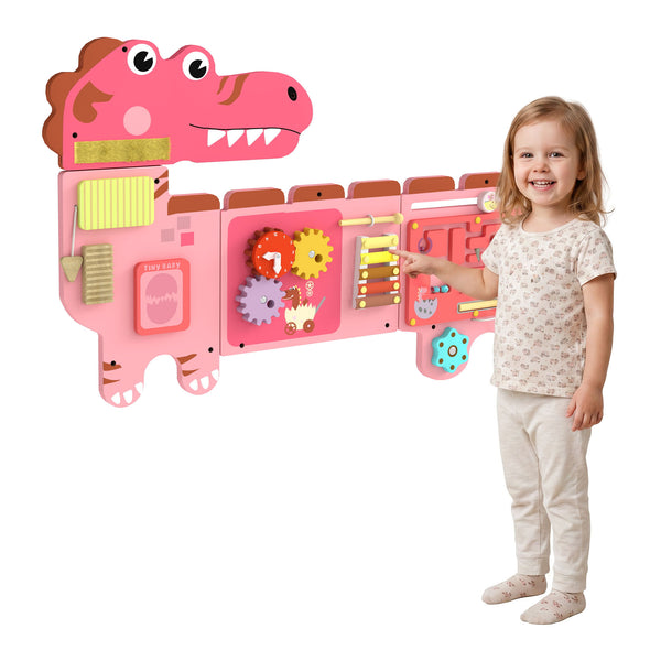 Pink Dinosaur Wall Activity Panel, 2 years and up