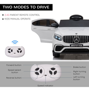 Mercedes Benz AMG GLC63S Coupe 12V with remote control, white