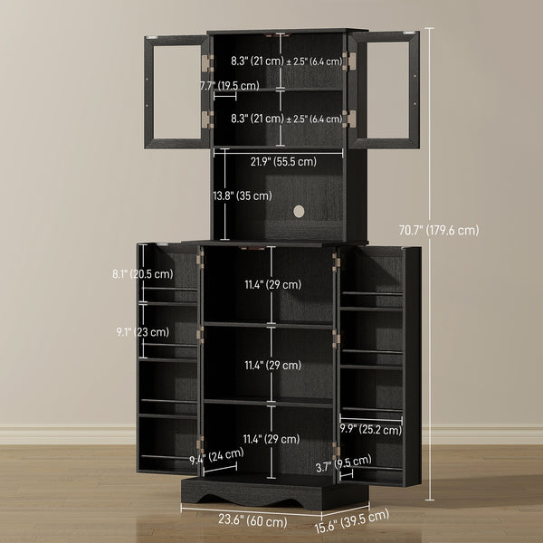 Storage unit with 8 shelves, black