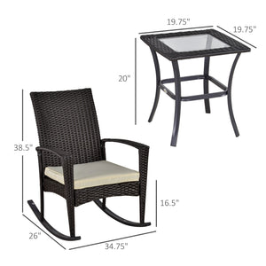 3-piece garden set in woven resin, dark grey.