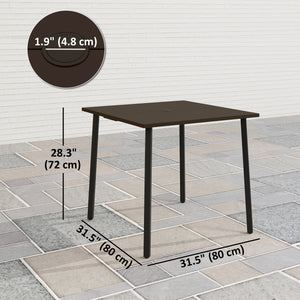 Garden table with parasol hole, brown