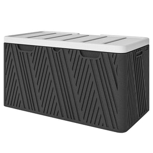 Waterproof and lockable outdoor storage box for garden tools and pool accessories