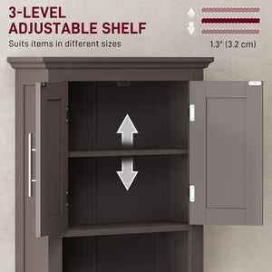 Bathroom wall cabinet with shelf, brown