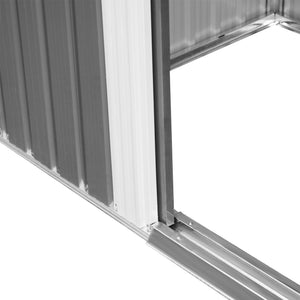 Lockable steel garden shed, grey