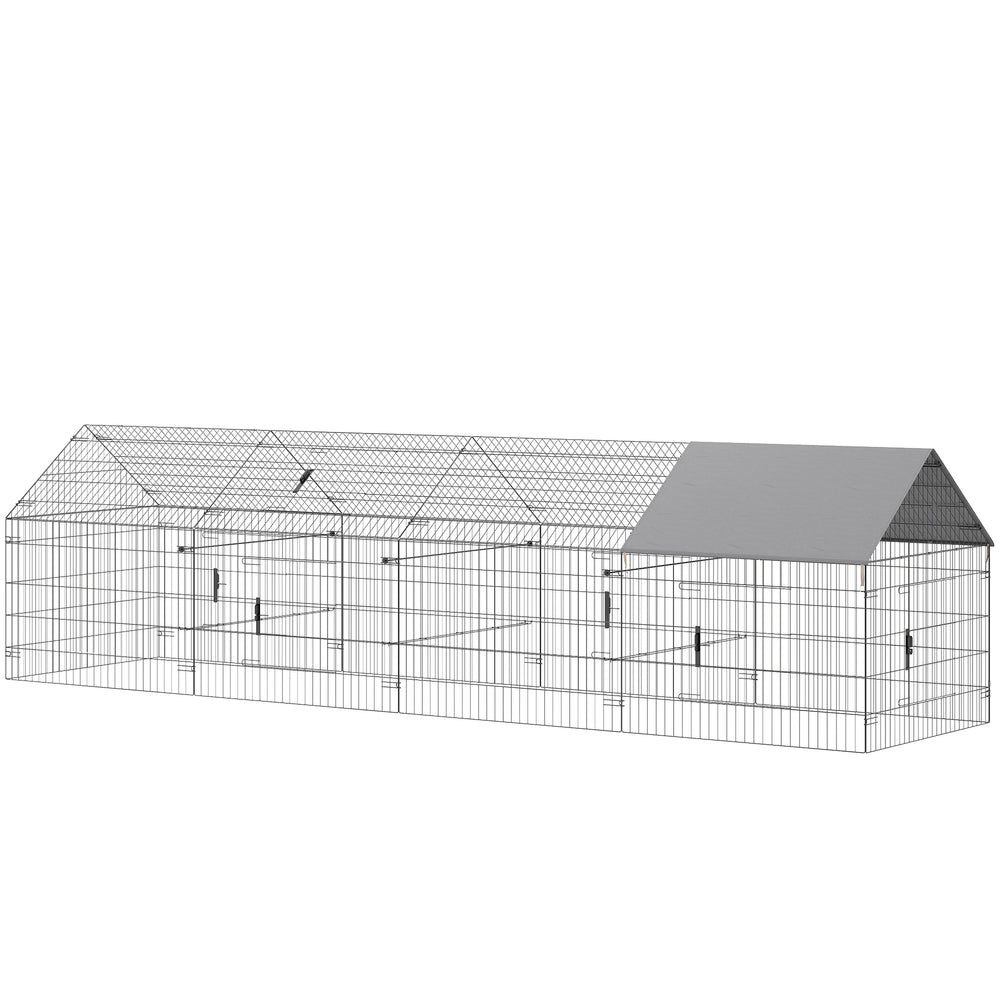 Metal chicken coop with water-resistant and anti-UV cover for 4 to 6 chickens