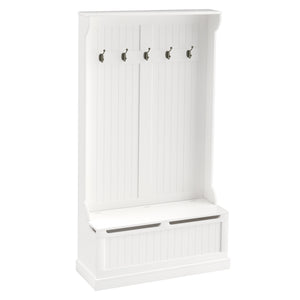 3-in-1 Hallway Unit with Coat Rack, White